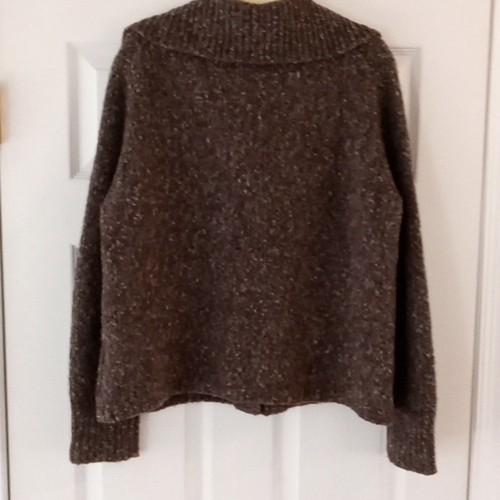 Eileen Fisher Merino Wool Marled Brown Cardigan - Picture 5 of 9